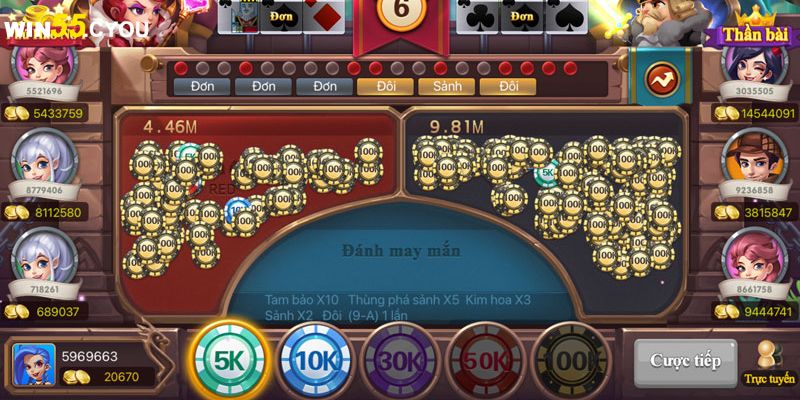 Một số luật chơi cơ bản của game Đại chiến đỏ đen